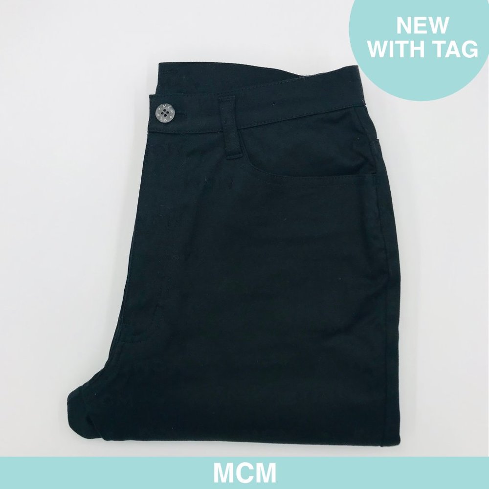 Auth MCM black logo pants NWT